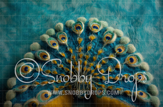 Feltsy Peacock Felted Style Fabric Backdrop-Fabric Photography Backdrop-Snobby Drops Fabric Backdrops for Photography, Exclusive Designs by Tara Mapes Photography, Enchanted Eye Creations by Tara Mapes, photography backgrounds, photography backdrops, fast shipping, US backdrops, cheap photography backdrops