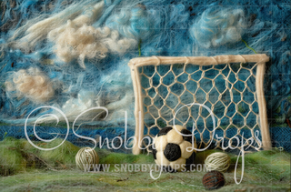 Feltsy Soccer Felted Style Fabric Backdrop-Fabric Photography Backdrop-Snobby Drops Fabric Backdrops for Photography, Exclusive Designs by Tara Mapes Photography, Enchanted Eye Creations by Tara Mapes, photography backgrounds, photography backdrops, fast shipping, US backdrops, cheap photography backdrops