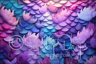 Fine Art Mermaid Scales Fabric Backdrop-Fabric Photography Backdrop-Snobby Drops Fabric Backdrops for Photography, Exclusive Designs by Tara Mapes Photography, Enchanted Eye Creations by Tara Mapes, photography backgrounds, photography backdrops, fast shipping, US backdrops, cheap photography backdrops