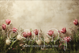 Fine Art Tulips Fabric Backdrop-Fabric Photography Backdrop-Snobby Drops Fabric Backdrops for Photography, Exclusive Designs by Tara Mapes Photography, Enchanted Eye Creations by Tara Mapes, photography backgrounds, photography backdrops, fast shipping, US backdrops, cheap photography backdrops