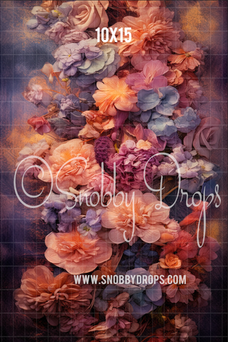 Floral Fine Art Fabric Backdrop Sweep-Fabric Photography Sweep-Snobby Drops Fabric Backdrops for Photography, Exclusive Designs by Tara Mapes Photography, Enchanted Eye Creations by Tara Mapes, photography backgrounds, photography backdrops, fast shipping, US backdrops, cheap photography backdrops