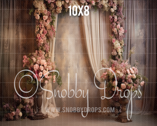 Floral Frame and Drapes Fine Art Fabric Backdrop-Fabric Photography Backdrop-Snobby Drops Fabric Backdrops for Photography, Exclusive Designs by Tara Mapes Photography, Enchanted Eye Creations by Tara Mapes, photography backgrounds, photography backdrops, fast shipping, US backdrops, cheap photography backdrops