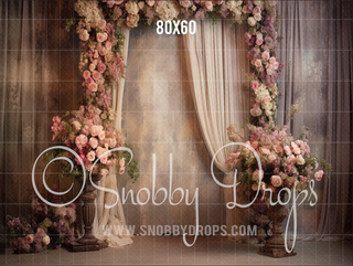 Floral Frame and Drapes Fine Art Fabric Backdrop-Fabric Photography Backdrop-Snobby Drops Fabric Backdrops for Photography, Exclusive Designs by Tara Mapes Photography, Enchanted Eye Creations by Tara Mapes, photography backgrounds, photography backdrops, fast shipping, US backdrops, cheap photography backdrops