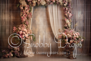 Floral Frame and Drapes Fine Art Fabric Backdrop-Fabric Photography Backdrop-Snobby Drops Fabric Backdrops for Photography, Exclusive Designs by Tara Mapes Photography, Enchanted Eye Creations by Tara Mapes, photography backgrounds, photography backdrops, fast shipping, US backdrops, cheap photography backdrops