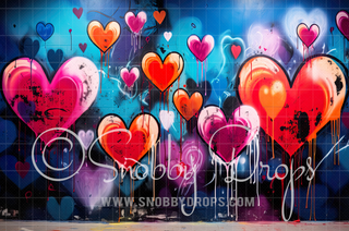 Funky Graffiti Hearts Valentine Fabric Backdrop-Fabric Photography Backdrop-Snobby Drops Fabric Backdrops for Photography, Exclusive Designs by Tara Mapes Photography, Enchanted Eye Creations by Tara Mapes, photography backgrounds, photography backdrops, fast shipping, US backdrops, cheap photography backdrops