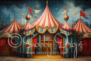 Funtastic Circus Tents Fabric Backdrop-Fabric Photography Backdrop-Snobby Drops Fabric Backdrops for Photography, Exclusive Designs by Tara Mapes Photography, Enchanted Eye Creations by Tara Mapes, photography backgrounds, photography backdrops, fast shipping, US backdrops, cheap photography backdrops