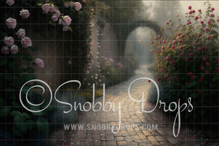 Garden Path Fabric Backdrop-Fabric Photography Backdrop-Snobby Drops Fabric Backdrops for Photography, Exclusive Designs by Tara Mapes Photography, Enchanted Eye Creations by Tara Mapes, photography backgrounds, photography backdrops, fast shipping, US backdrops, cheap photography backdrops