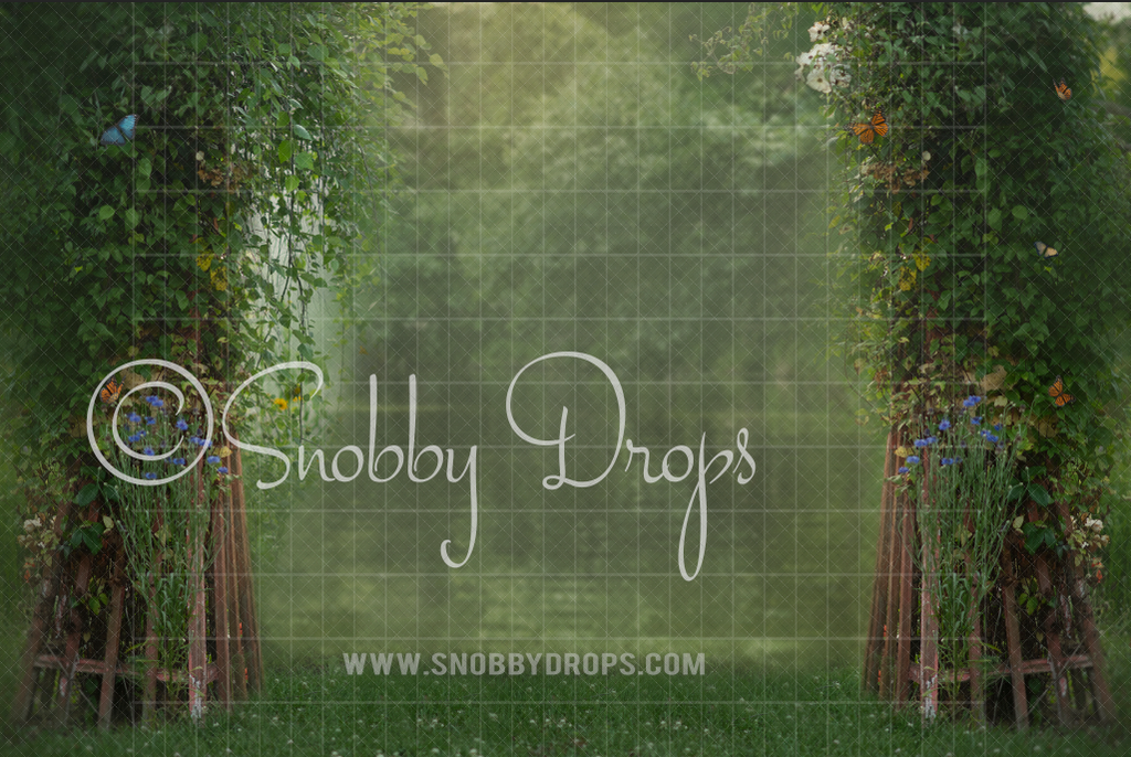 Snobby Snobby Drops Garden Trellis Fabric Backdrop Made in the USA
