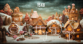 Gingerbread Studio Fabric Backdrop-Fabric Photography Backdrop-Snobby Drops Fabric Backdrops for Photography, Exclusive Designs by Tara Mapes Photography, Enchanted Eye Creations by Tara Mapes, photography backgrounds, photography backdrops, fast shipping, US backdrops, cheap photography backdrops