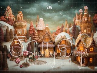 Gingerbread Studio Fabric Backdrop-Fabric Photography Backdrop-Snobby Drops Fabric Backdrops for Photography, Exclusive Designs by Tara Mapes Photography, Enchanted Eye Creations by Tara Mapes, photography backgrounds, photography backdrops, fast shipping, US backdrops, cheap photography backdrops