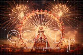 Glowing Ferris Wheel with Lights Fabric Backdrop-Fabric Photography Backdrop-Snobby Drops Fabric Backdrops for Photography, Exclusive Designs by Tara Mapes Photography, Enchanted Eye Creations by Tara Mapes, photography backgrounds, photography backdrops, fast shipping, US backdrops, cheap photography backdrops