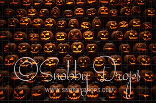 Glowing Jack-o-lanterns Pumpkins Halloween Fabric Backdrop-Fabric Photography Backdrop-Snobby Drops Fabric Backdrops for Photography, Exclusive Designs by Tara Mapes Photography, Enchanted Eye Creations by Tara Mapes, photography backgrounds, photography backdrops, fast shipping, US backdrops, cheap photography backdrops