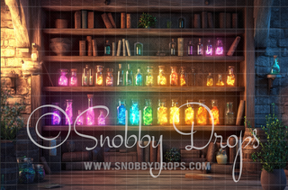 Glowing Potions Fabric Backdrop-Fabric Photography Backdrop-Snobby Drops Fabric Backdrops for Photography, Exclusive Designs by Tara Mapes Photography, Enchanted Eye Creations by Tara Mapes, photography backgrounds, photography backdrops, fast shipping, US backdrops, cheap photography backdrops