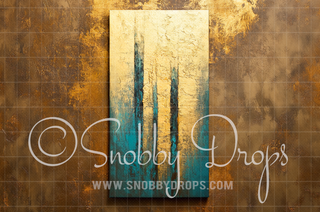 Gold and Teal Skinny-Drop-on-Drop Fine Art Fabric Backdrop-Skinny-Drop-on-Drop Fabric Backdrop-Snobby Drops Fabric Backdrops for Photography, Exclusive Designs by Tara Mapes Photography, Enchanted Eye Creations by Tara Mapes, photography backgrounds, photography backdrops, fast shipping, US backdrops, cheap photography backdrops