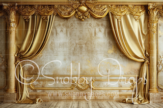 Gold Ornate Drapes Wall Fabric Backdrop-Fabric Photography Backdrop-Snobby Drops Fabric Backdrops for Photography, Exclusive Designs by Tara Mapes Photography, Enchanted Eye Creations by Tara Mapes, photography backgrounds, photography backdrops, fast shipping, US backdrops, cheap photography backdrops
