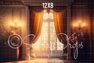Golden Victorian Room Fabric Backdrop-Fabric Photography Backdrop-Snobby Drops Fabric Backdrops for Photography, Exclusive Designs by Tara Mapes Photography, Enchanted Eye Creations by Tara Mapes, photography backgrounds, photography backdrops, fast shipping, US backdrops, cheap photography backdrops