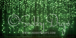 Green Fairy Lights Curtains Dance Backdrop-Fabric Photography Backdrop-Snobby Drops Fabric Backdrops for Photography, Exclusive Designs by Tara Mapes Photography, Enchanted Eye Creations by Tara Mapes, photography backgrounds, photography backdrops, fast shipping, US backdrops, cheap photography backdrops