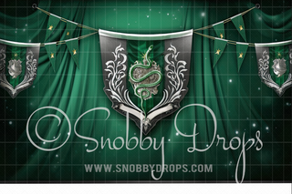 Green Snake Wizard Cake Smash Fabric Backdrop-Fabric Photography Backdrop-Snobby Drops Fabric Backdrops for Photography, Exclusive Designs by Tara Mapes Photography, Enchanted Eye Creations by Tara Mapes, photography backgrounds, photography backdrops, fast shipping, US backdrops, cheap photography backdrops