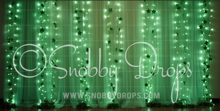 Green Starry Lights Curtains Dance Backdrop-Fabric Photography Backdrop-Snobby Drops Fabric Backdrops for Photography, Exclusive Designs by Tara Mapes Photography, Enchanted Eye Creations by Tara Mapes, photography backgrounds, photography backdrops, fast shipping, US backdrops, cheap photography backdrops