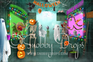 Halloween Party Fabric Backdrop-Fabric Photography Backdrop-Snobby Drops Fabric Backdrops for Photography, Exclusive Designs by Tara Mapes Photography, Enchanted Eye Creations by Tara Mapes, photography backgrounds, photography backdrops, fast shipping, US backdrops, cheap photography backdrops