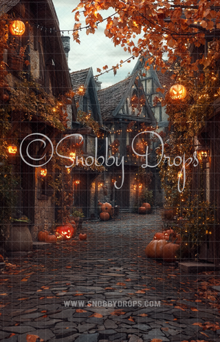 Halloween Town Fabric Backdrop Sweep-Fabric Photography Sweep-Snobby Drops Fabric Backdrops for Photography, Exclusive Designs by Tara Mapes Photography, Enchanted Eye Creations by Tara Mapes, photography backgrounds, photography backdrops, fast shipping, US backdrops, cheap photography backdrops