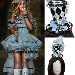 Handmade Mini Alice in Wonderland Top Hat-Accessories-Snobby Drops Fabric Backdrops for Photography, Exclusive Designs by Tara Mapes Photography, Enchanted Eye Creations by Tara Mapes, photography backgrounds, photography backdrops, fast shipping, US backdrops, cheap photography backdrops