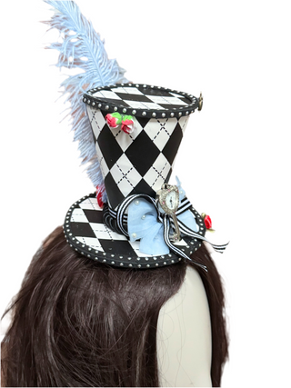 Handmade Mini Alice in Wonderland Top Hat-Accessories-Snobby Drops Fabric Backdrops for Photography, Exclusive Designs by Tara Mapes Photography, Enchanted Eye Creations by Tara Mapes, photography backgrounds, photography backdrops, fast shipping, US backdrops, cheap photography backdrops