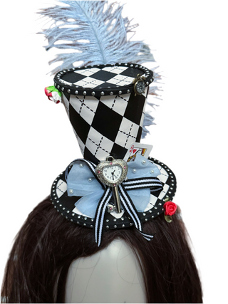 Handmade Mini Alice in Wonderland Top Hat-Accessories-Snobby Drops Fabric Backdrops for Photography, Exclusive Designs by Tara Mapes Photography, Enchanted Eye Creations by Tara Mapes, photography backgrounds, photography backdrops, fast shipping, US backdrops, cheap photography backdrops