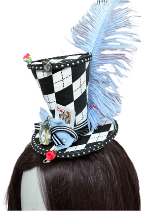 Handmade Mini Alice in Wonderland Top Hat-Accessories-Snobby Drops Fabric Backdrops for Photography, Exclusive Designs by Tara Mapes Photography, Enchanted Eye Creations by Tara Mapes, photography backgrounds, photography backdrops, fast shipping, US backdrops, cheap photography backdrops