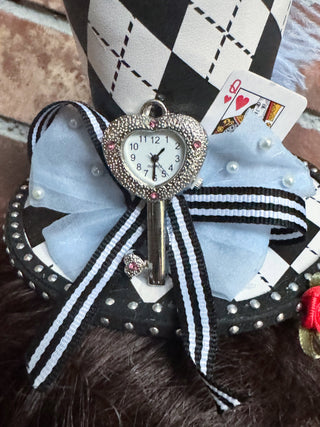 Handmade Mini Alice in Wonderland Top Hat-Accessories-Snobby Drops Fabric Backdrops for Photography, Exclusive Designs by Tara Mapes Photography, Enchanted Eye Creations by Tara Mapes, photography backgrounds, photography backdrops, fast shipping, US backdrops, cheap photography backdrops