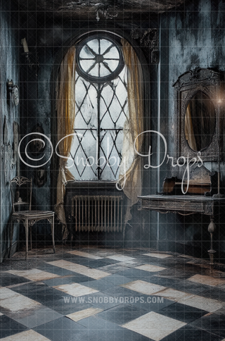 Haunted Hallway Fabric Backdrop Sweep-Fabric Photography Sweep-Snobby Drops Fabric Backdrops for Photography, Exclusive Designs by Tara Mapes Photography, Enchanted Eye Creations by Tara Mapes, photography backgrounds, photography backdrops, fast shipping, US backdrops, cheap photography backdrops