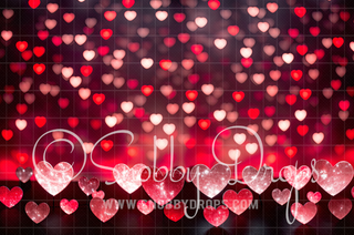 Heart Bokeh Lights Fabric Backdrop-Fabric Photography Backdrop-Snobby Drops Fabric Backdrops for Photography, Exclusive Designs by Tara Mapes Photography, Enchanted Eye Creations by Tara Mapes, photography backgrounds, photography backdrops, fast shipping, US backdrops, cheap photography backdrops