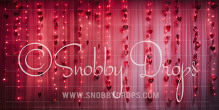 Heart Garland and Lights Dance Backdrop-Fabric Photography Backdrop-Snobby Drops Fabric Backdrops for Photography, Exclusive Designs by Tara Mapes Photography, Enchanted Eye Creations by Tara Mapes, photography backgrounds, photography backdrops, fast shipping, US backdrops, cheap photography backdrops