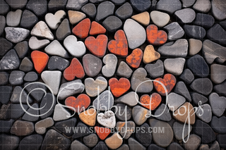 Heart Stone Texture Fabric Floor-Fabric Floor-Snobby Drops Fabric Backdrops for Photography, Exclusive Designs by Tara Mapes Photography, Enchanted Eye Creations by Tara Mapes, photography backgrounds, photography backdrops, fast shipping, US backdrops, cheap photography backdrops