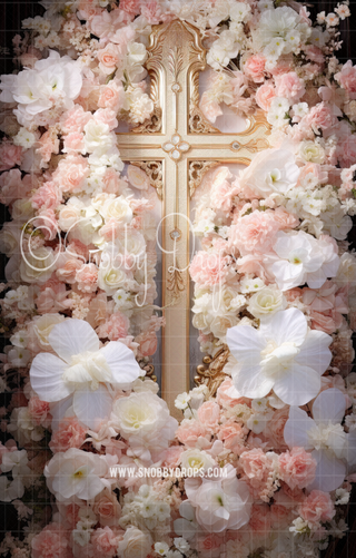 Holy Cross Communion Fabric Backdrop Sweep-Fabric Photography Sweep-Snobby Drops Fabric Backdrops for Photography, Exclusive Designs by Tara Mapes Photography, Enchanted Eye Creations by Tara Mapes, photography backgrounds, photography backdrops, fast shipping, US backdrops, cheap photography backdrops