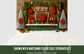 Hot Cocoa Mint Christmas Fabric Backdrop-Fabric Photography Backdrop-Snobby Drops Fabric Backdrops for Photography, Exclusive Designs by Tara Mapes Photography, Enchanted Eye Creations by Tara Mapes, photography backgrounds, photography backdrops, fast shipping, US backdrops, cheap photography backdrops