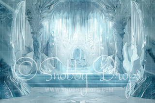 Ice Castle Fabric Backdrop-Fabric Photography Backdrop-Snobby Drops Fabric Backdrops for Photography, Exclusive Designs by Tara Mapes Photography, Enchanted Eye Creations by Tara Mapes, photography backgrounds, photography backdrops, fast shipping, US backdrops, cheap photography backdrops