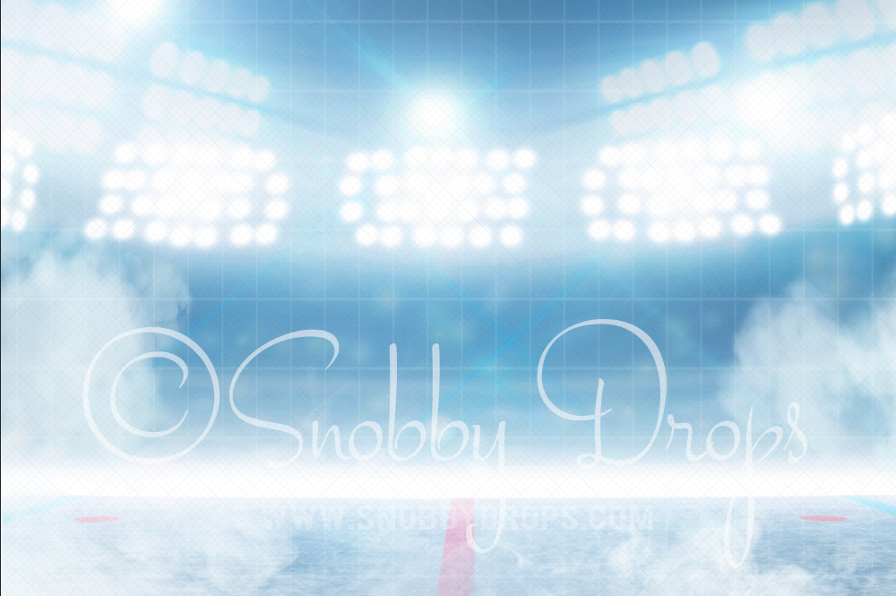 Snobby Drops Ice Hockey Rink Sports Fabric Backdrop Made in the USA