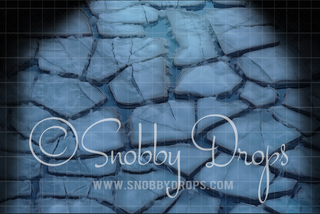 Icy Stone Path Dark Christmas Fabric or Rubber Backed Floor-Floor-Snobby Drops Fabric Backdrops for Photography, Exclusive Designs by Tara Mapes Photography, Enchanted Eye Creations by Tara Mapes, photography backgrounds, photography backdrops, fast shipping, US backdrops, cheap photography backdrops