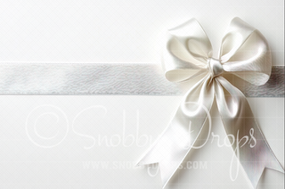 Ivory Bow and Ribbon Fabric Backdrop-Fabric Photography Backdrop-Snobby Drops Fabric Backdrops for Photography, Exclusive Designs by Tara Mapes Photography, Enchanted Eye Creations by Tara Mapes, photography backgrounds, photography backdrops, fast shipping, US backdrops, cheap photography backdrops