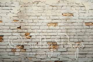 Ivory Industrial Brick Wall Fabric Backdrop-Fabric Photography Backdrop-Snobby Drops Fabric Backdrops for Photography, Exclusive Designs by Tara Mapes Photography, Enchanted Eye Creations by Tara Mapes, photography backgrounds, photography backdrops, fast shipping, US backdrops, cheap photography backdrops