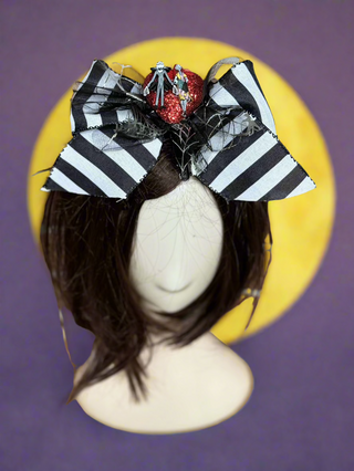 Jack and Sally Love Bow Fascinator-Accessories-Snobby Drops Fabric Backdrops for Photography, Exclusive Designs by Tara Mapes Photography, Enchanted Eye Creations by Tara Mapes, photography backgrounds, photography backdrops, fast shipping, US backdrops, cheap photography backdrops