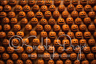 Jack o Wall of Pumpkins Halloween Fabric Backdrop-Fabric Photography Backdrop-Snobby Drops Fabric Backdrops for Photography, Exclusive Designs by Tara Mapes Photography, Enchanted Eye Creations by Tara Mapes, photography backgrounds, photography backdrops, fast shipping, US backdrops, cheap photography backdrops