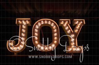 Joy Marquee Lights Fabric Backdrop-Fabric Photography Backdrop-Snobby Drops Fabric Backdrops for Photography, Exclusive Designs by Tara Mapes Photography, Enchanted Eye Creations by Tara Mapes, photography backgrounds, photography backdrops, fast shipping, US backdrops, cheap photography backdrops
