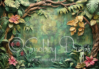 Jungle Scene Fabric Backdrop-Fabric Photography Backdrop-Snobby Drops Fabric Backdrops for Photography, Exclusive Designs by Tara Mapes Photography, Enchanted Eye Creations by Tara Mapes, photography backgrounds, photography backdrops, fast shipping, US backdrops, cheap photography backdrops