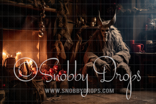 Krampus Room Fabric Backdrop-Fabric Photography Backdrop-Snobby Drops Fabric Backdrops for Photography, Exclusive Designs by Tara Mapes Photography, Enchanted Eye Creations by Tara Mapes, photography backgrounds, photography backdrops, fast shipping, US backdrops, cheap photography backdrops