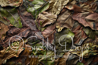 Leaf Camouflage Newborn Fabric Wee Drop-Fabric Photography Backdrop-Snobby Drops Fabric Backdrops for Photography, Exclusive Designs by Tara Mapes Photography, Enchanted Eye Creations by Tara Mapes, photography backgrounds, photography backdrops, fast shipping, US backdrops, cheap photography backdrops