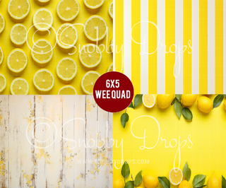 Lemons Wee Quad-Rubber Wee Floor-Snobby Drops Fabric Backdrops for Photography, Exclusive Designs by Tara Mapes Photography, Enchanted Eye Creations by Tara Mapes, photography backgrounds, photography backdrops, fast shipping, US backdrops, cheap photography backdrops