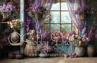 Light Purple Wild Flowers Room Spring Fabric Backdrop-Fabric Photography Backdrop-Snobby Drops Fabric Backdrops for Photography, Exclusive Designs by Tara Mapes Photography, Enchanted Eye Creations by Tara Mapes, photography backgrounds, photography backdrops, fast shipping, US backdrops, cheap photography backdrops