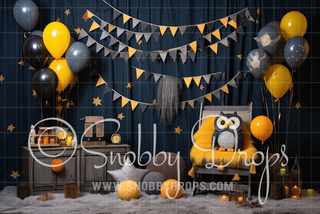 Little Wizard Birthday Backdrop-Fabric Photography Backdrop-Snobby Drops Fabric Backdrops for Photography, Exclusive Designs by Tara Mapes Photography, Enchanted Eye Creations by Tara Mapes, photography backgrounds, photography backdrops, fast shipping, US backdrops, cheap photography backdrops